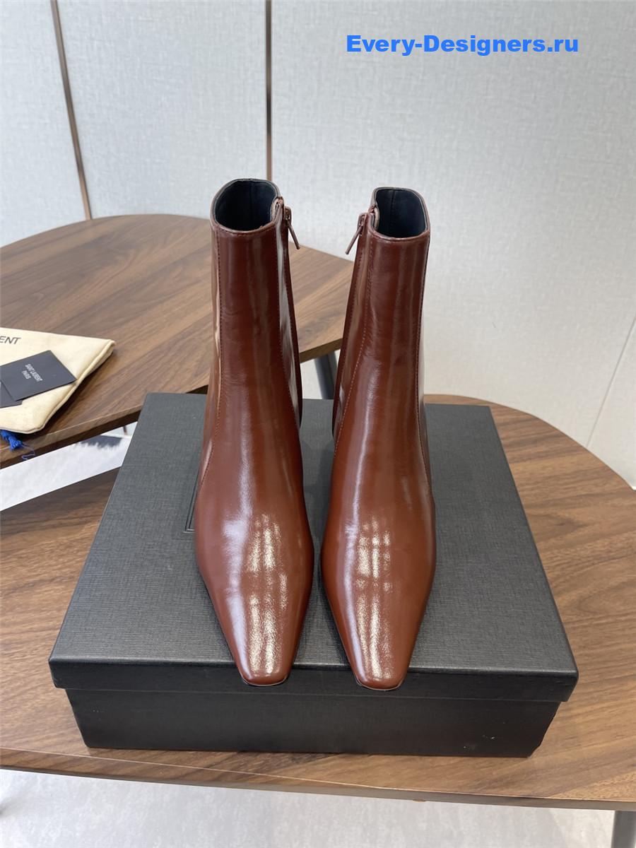 Sa1nt Lau*nt rainer brown waxed leather boots