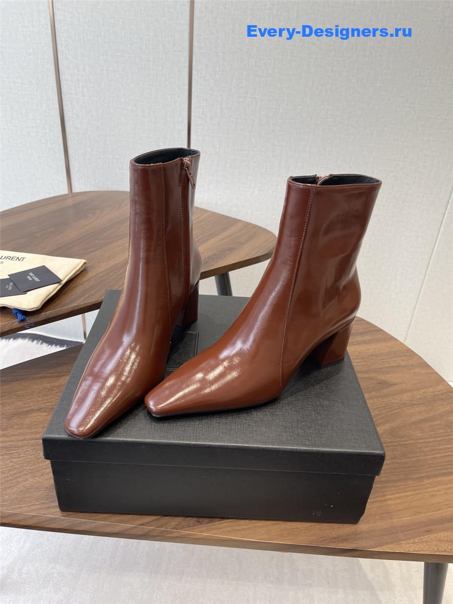 Sa1nt Lau*nt rainer brown waxed leather boots