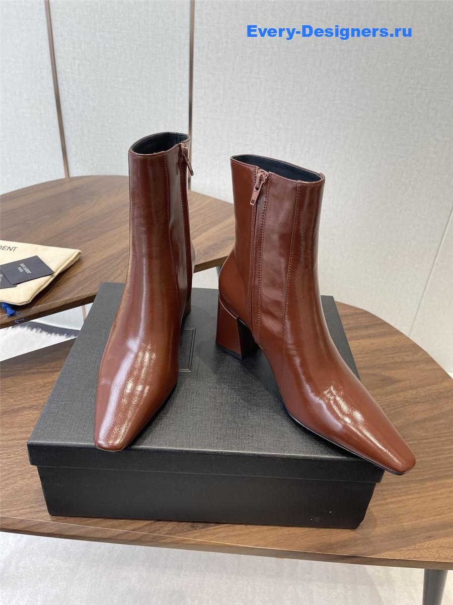 Sa1nt Lau*nt rainer brown waxed leather boots