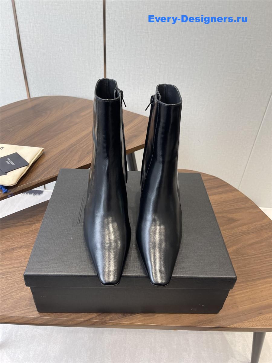 Sa1nt Lau*nt rainer black waxed leather boots