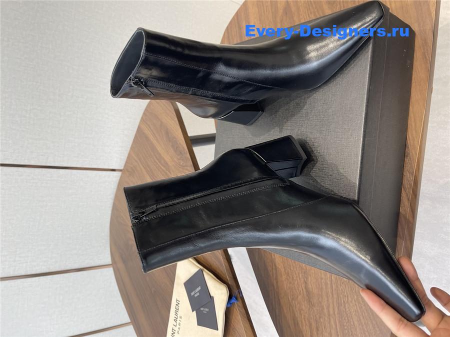 Sa1nt Lau*nt rainer black waxed leather boots