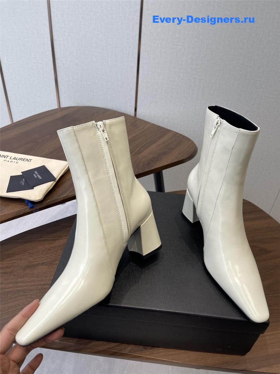 Sa1nt Lau*nt rainer white waxed leather boots