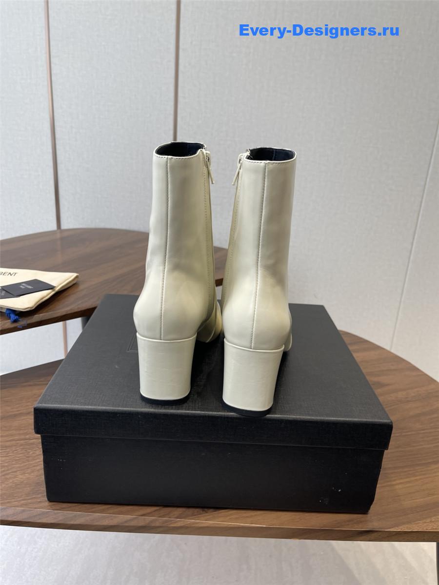 Sa1nt Lau*nt rainer white waxed leather boots