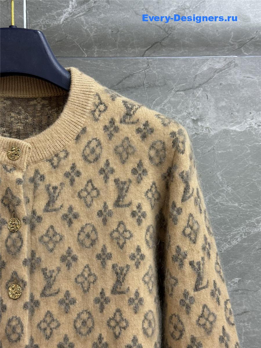 l0vis Vvtt0n brown brushed monogram cardigan