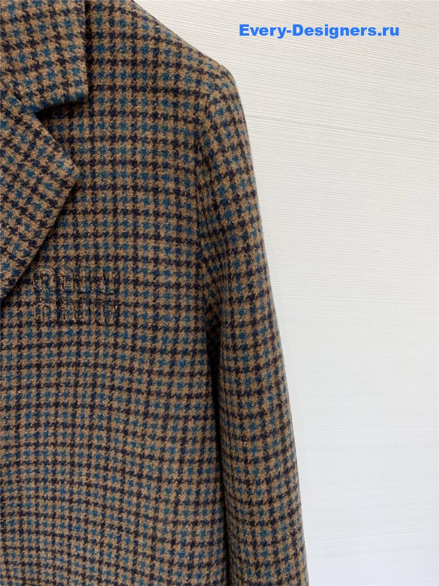 Miu Miu Houndstooth Wool Blazer