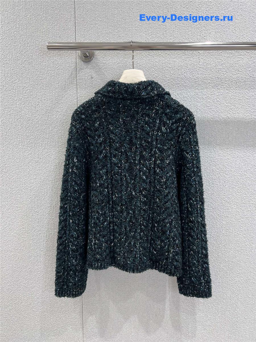 Ch**el green cashmere knit cardigan