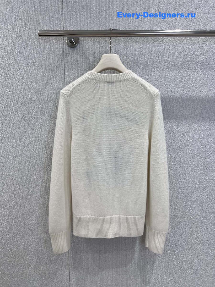 Bv*b*rry white equestrian knight sweater