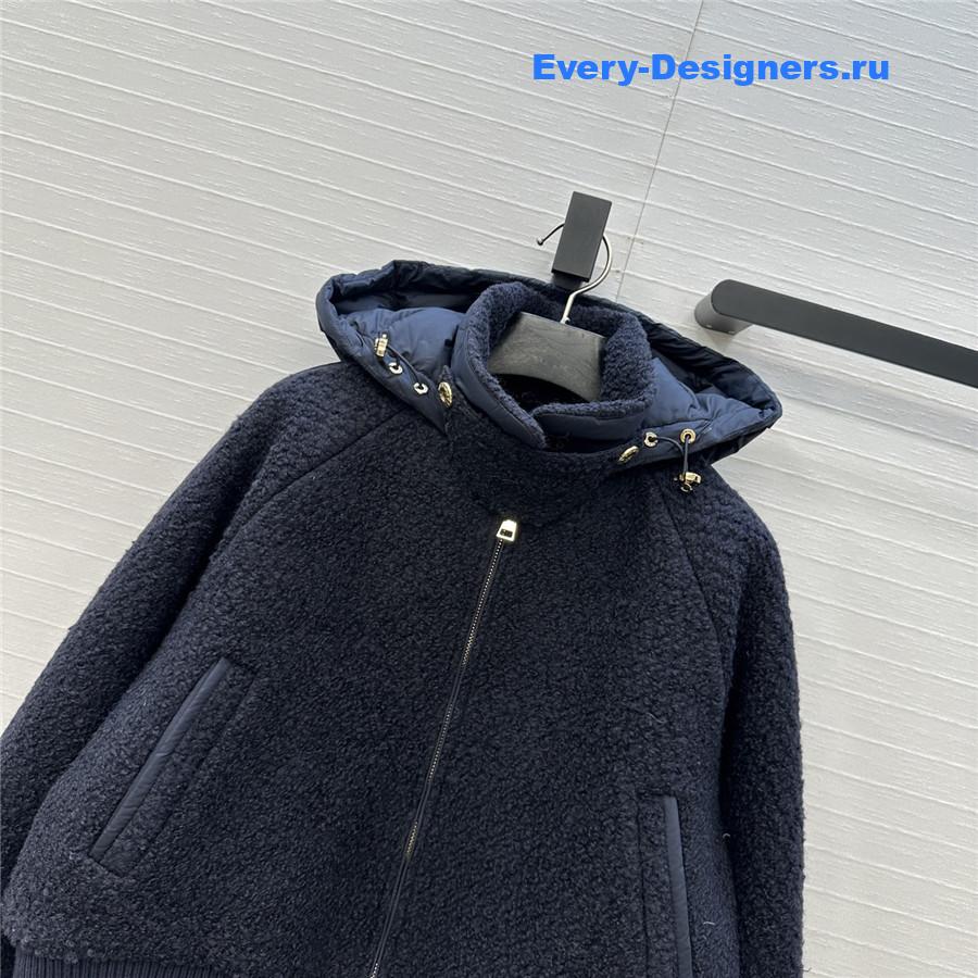 Moncler Navy Juvigny Hooded Bomber Jacket
