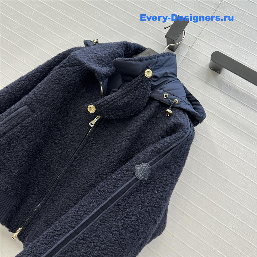 Moncler Navy Juvigny Hooded Bomber Jacket