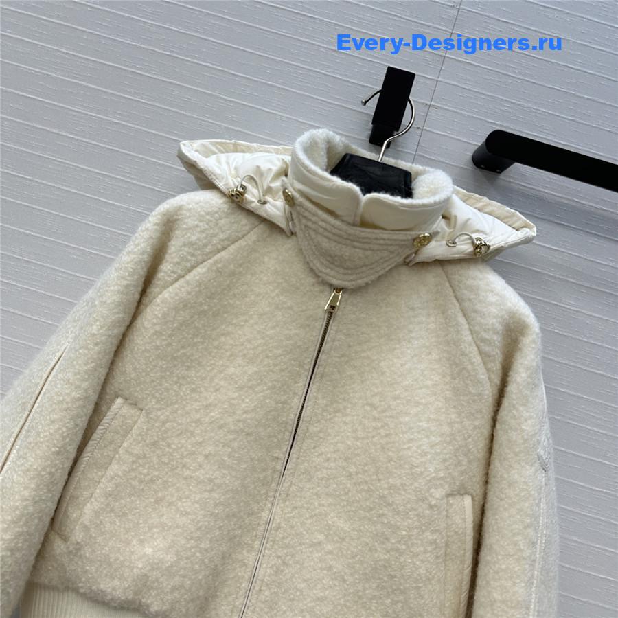 Moncler White Juvigny Hooded Bomber Jacket