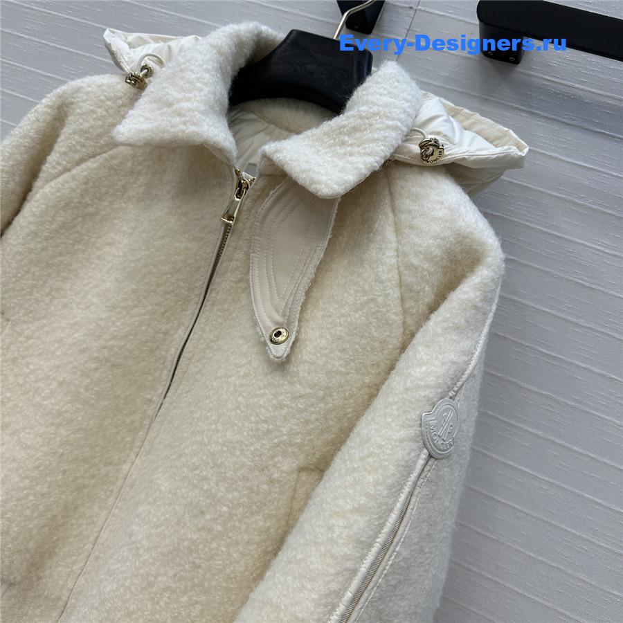 Moncler White Juvigny Hooded Bomber Jacket