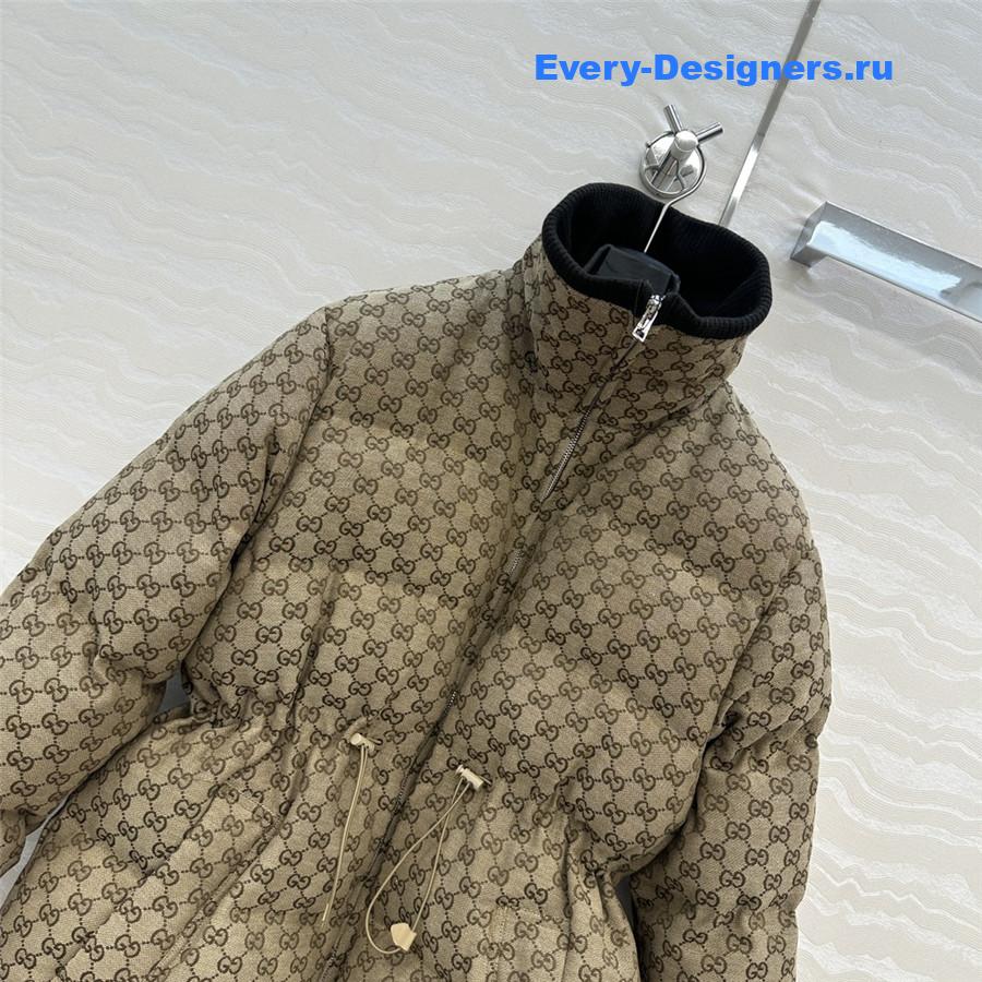 Gvc*1 gg brown canvas puffer jacket