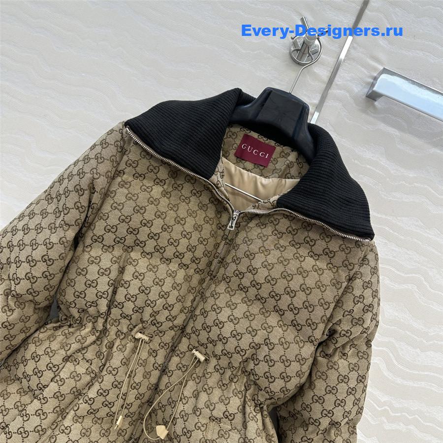 Gvc*1 gg brown canvas puffer jacket