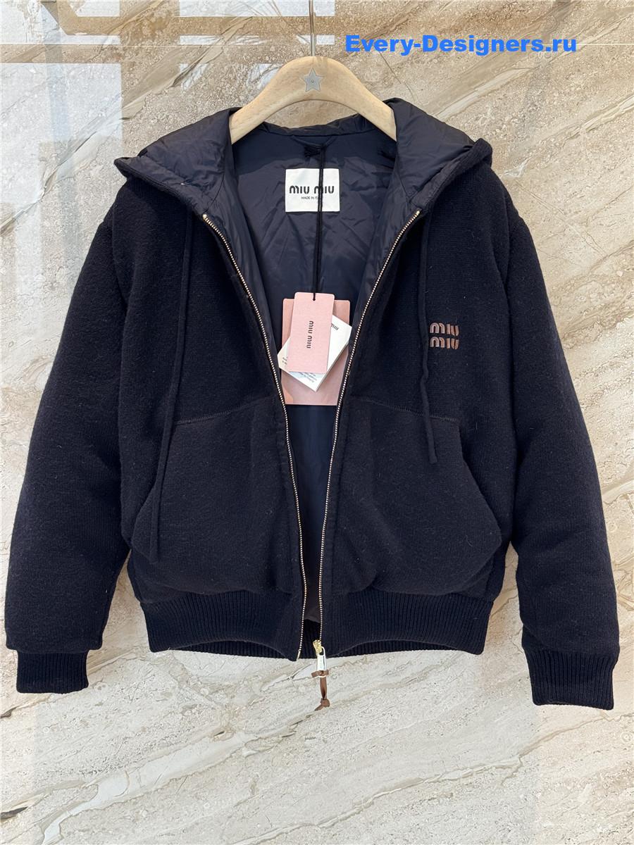 Miu Miu Navy Logo Hoodie