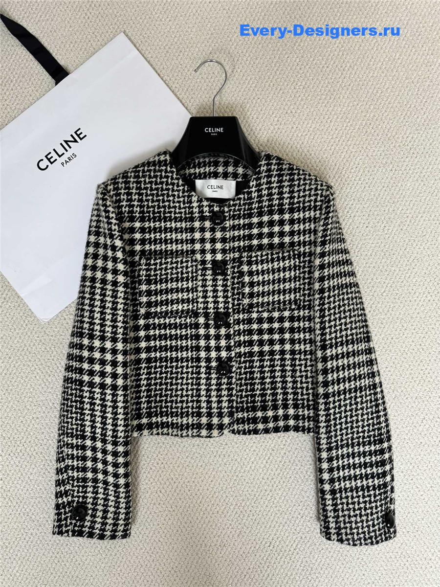Ce1i*e houndstooth short coat
