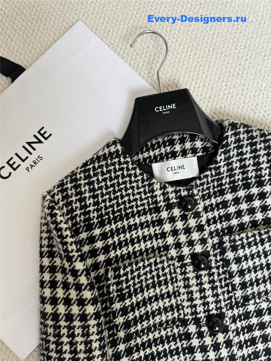 Ce1i*e houndstooth short coat