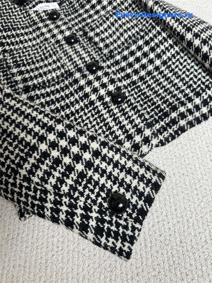 Ce1i*e houndstooth short coat