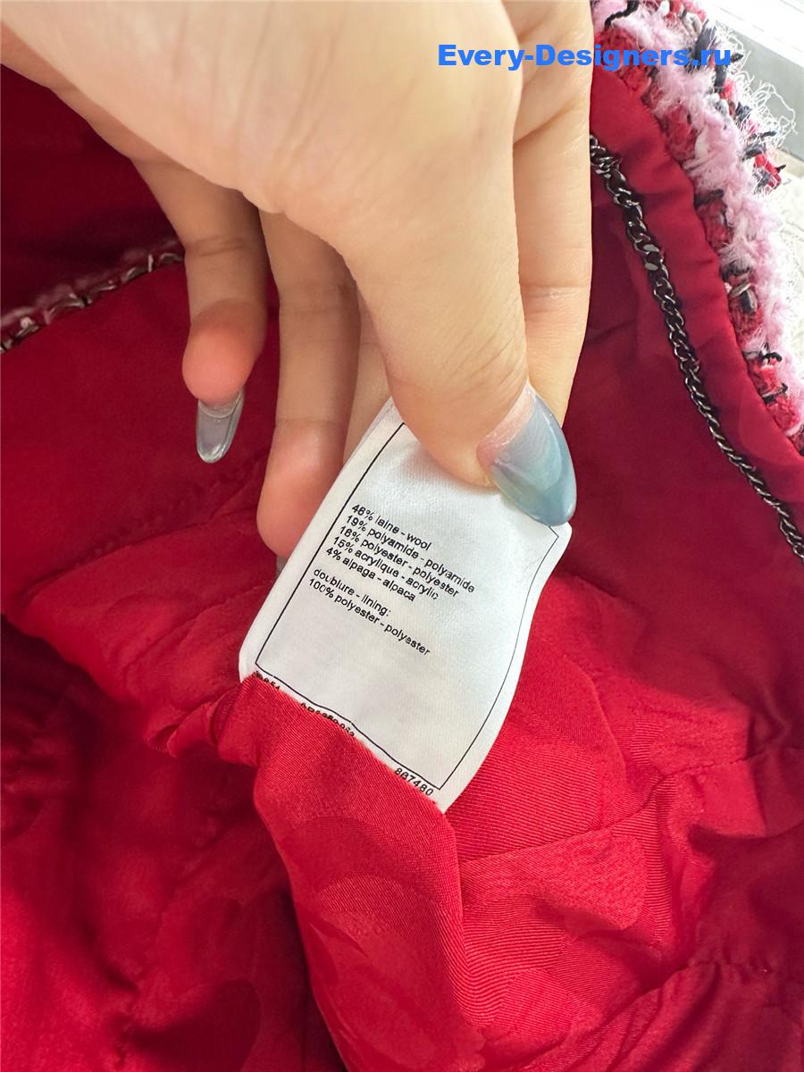 Ch**el round neck woven skirt suit