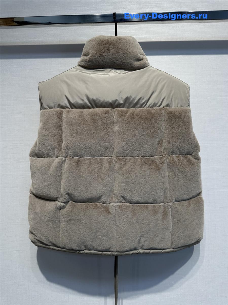Moncler Grey Velvet Down Vest