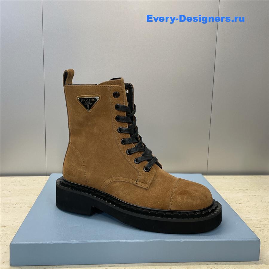 Pra*a brown suede lace-up boots