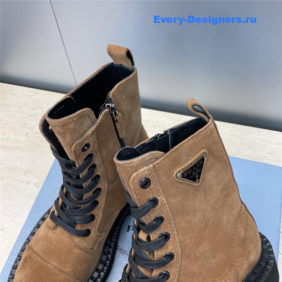 Pra*a brown suede lace-up boots
