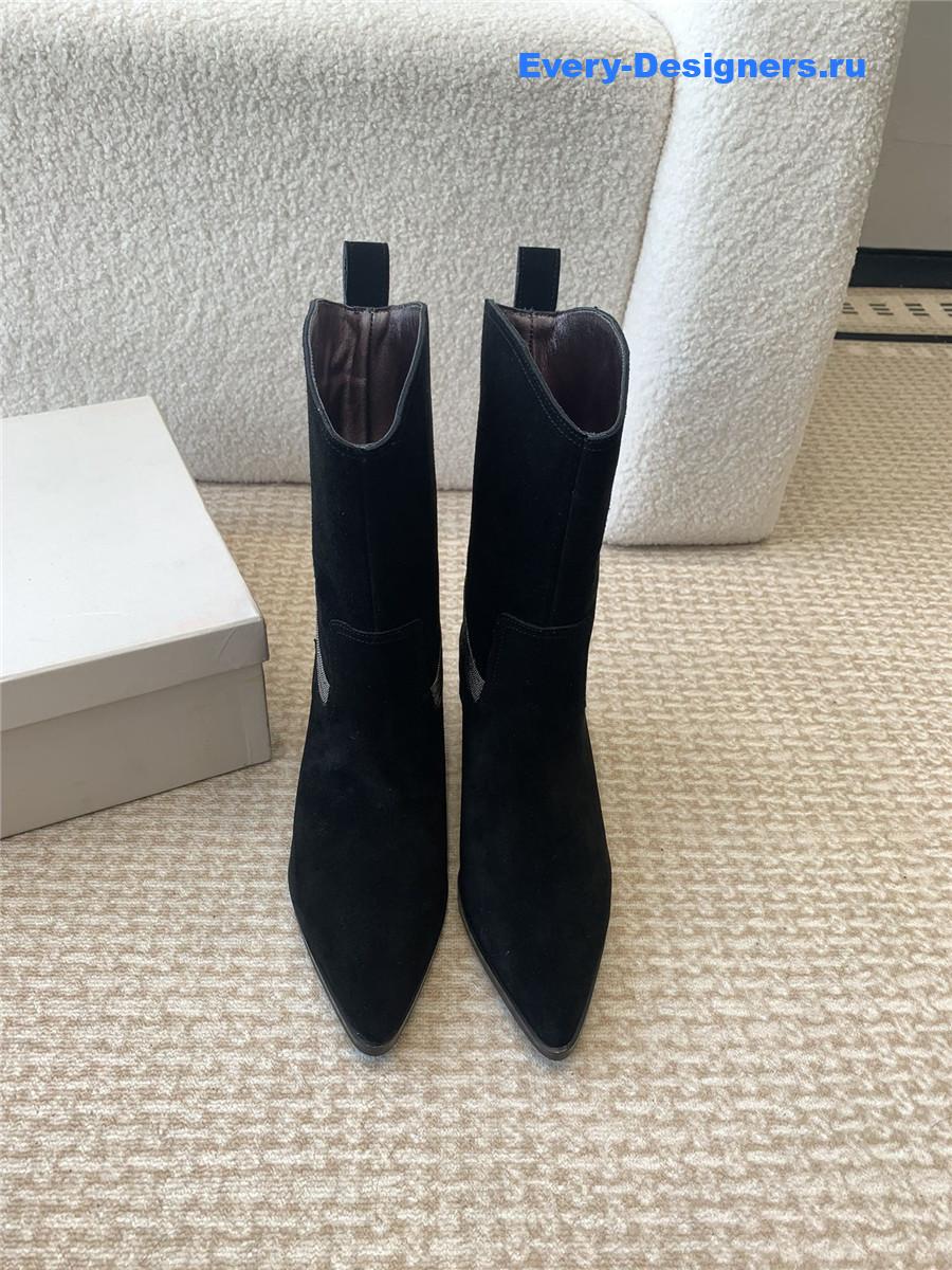 BC Black Suede Western Cowboy Boots