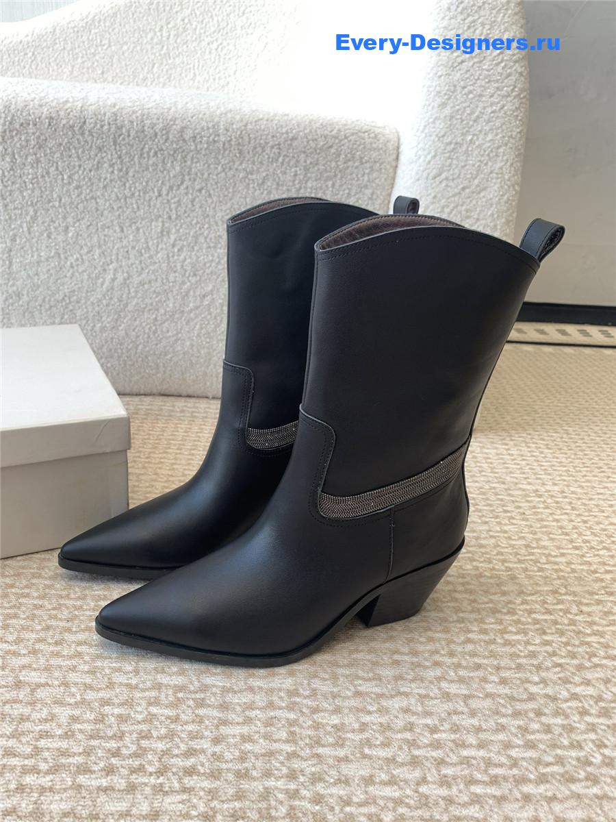 BC Black Leather Western Cowboy Boots