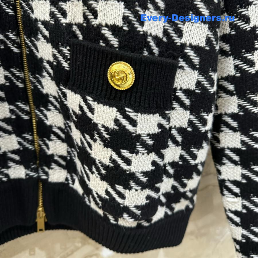 Gvc*1 houndstooth bomber jacket