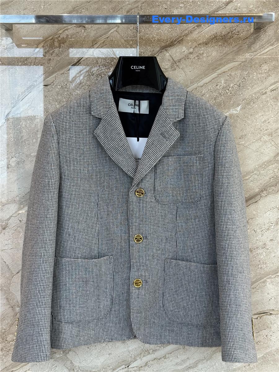 Ce1i*e grey plaid blazer