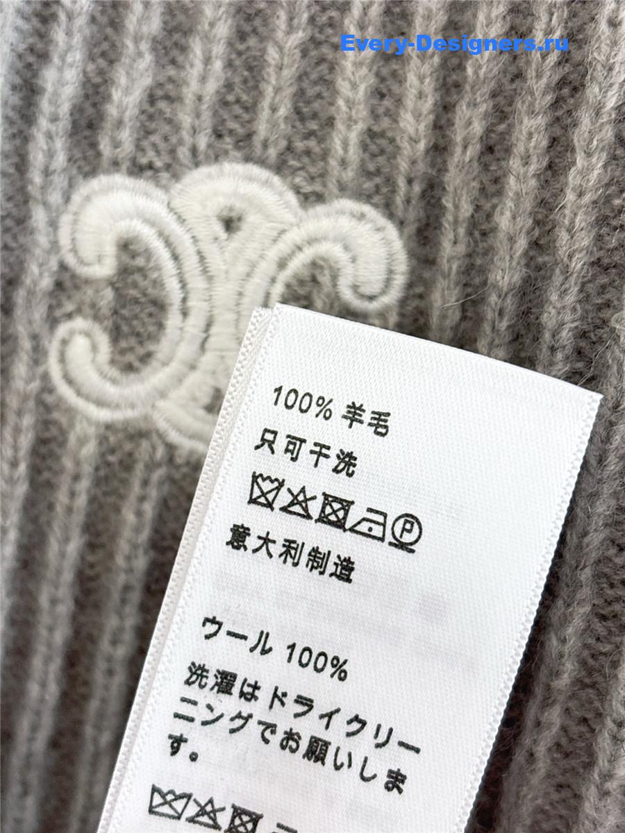 Ce1i*e grey triomphe logo knit hoodie