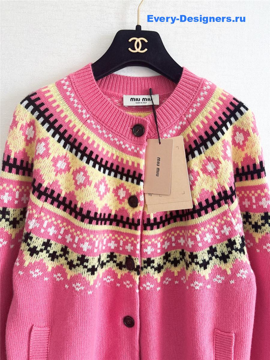 Miu Miu Pink Wool Cardigan