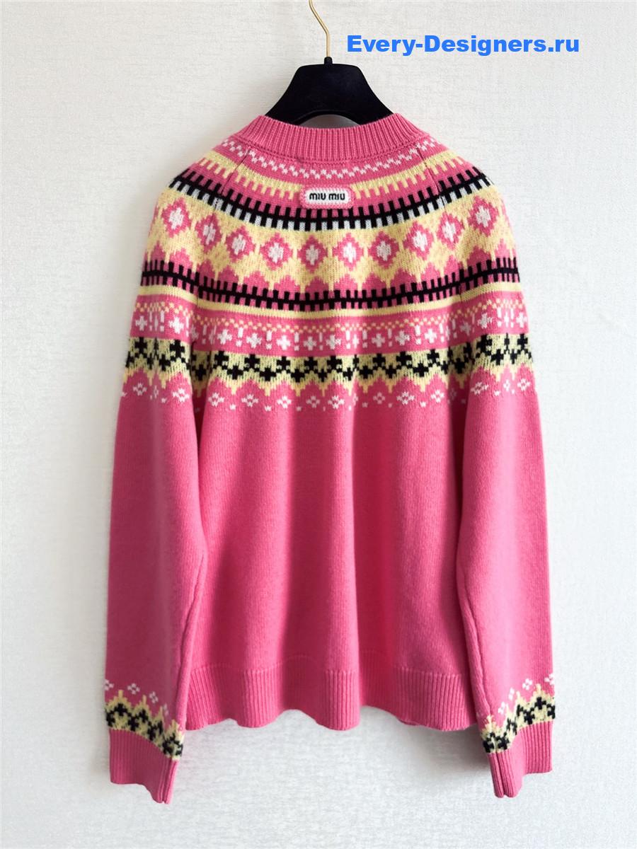 Miu Miu Pink Wool Cardigan