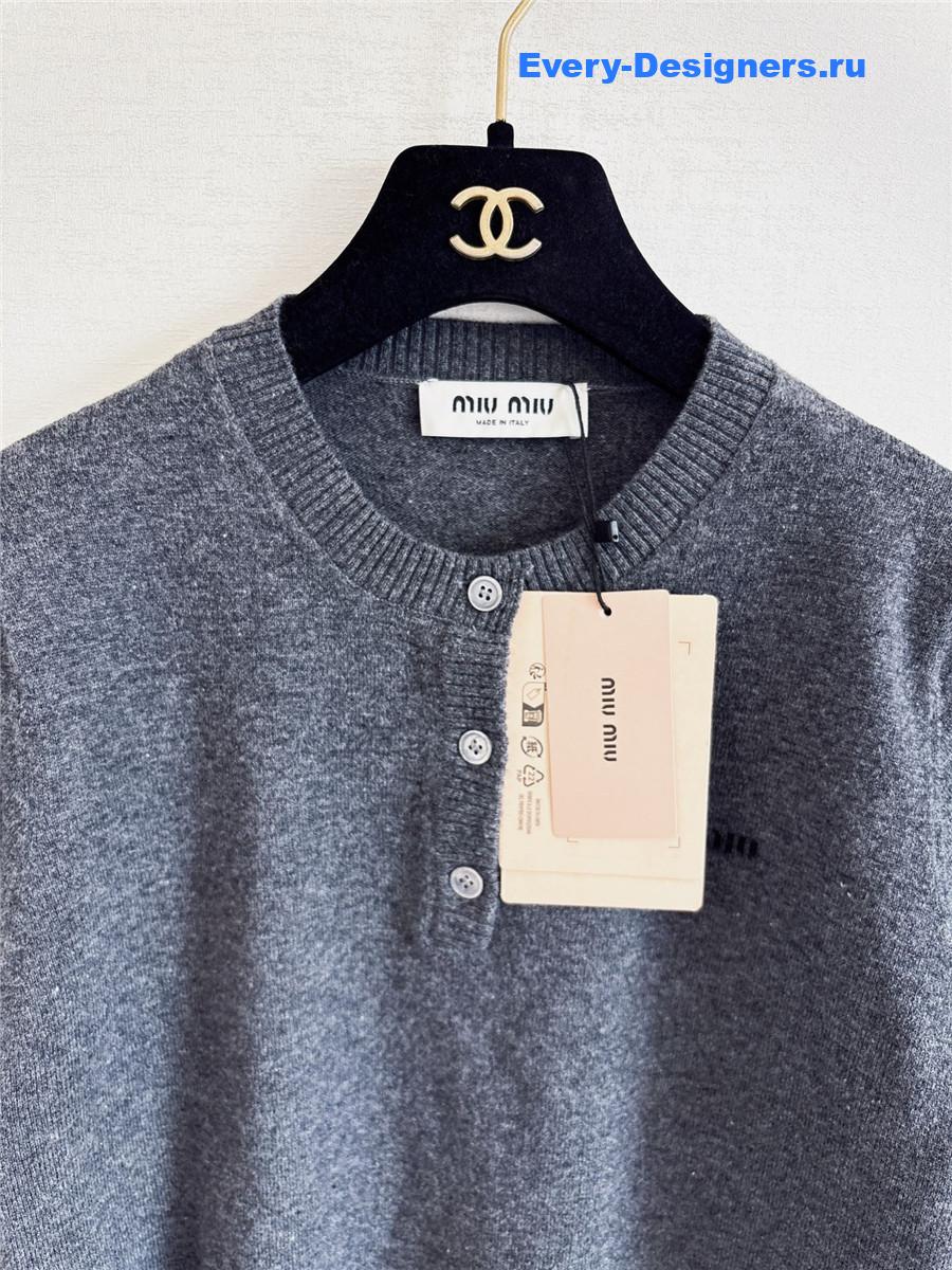 Miu Miu Slate Gray Cashmere Sweater