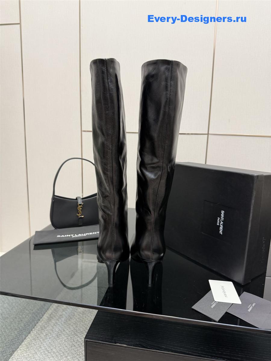 Sa1nt Lau*nt black knee-high boots