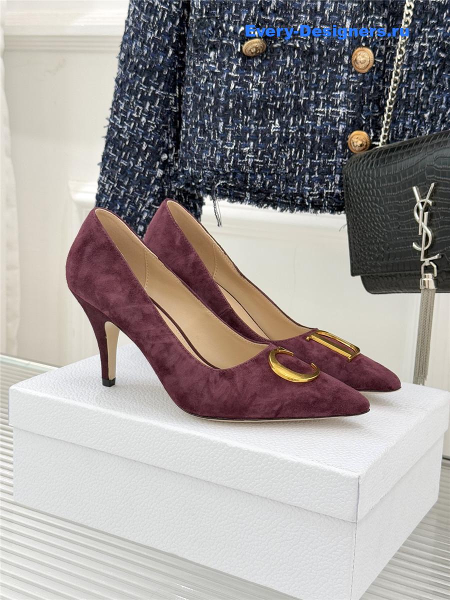 D10r purple suede pointed heel pump