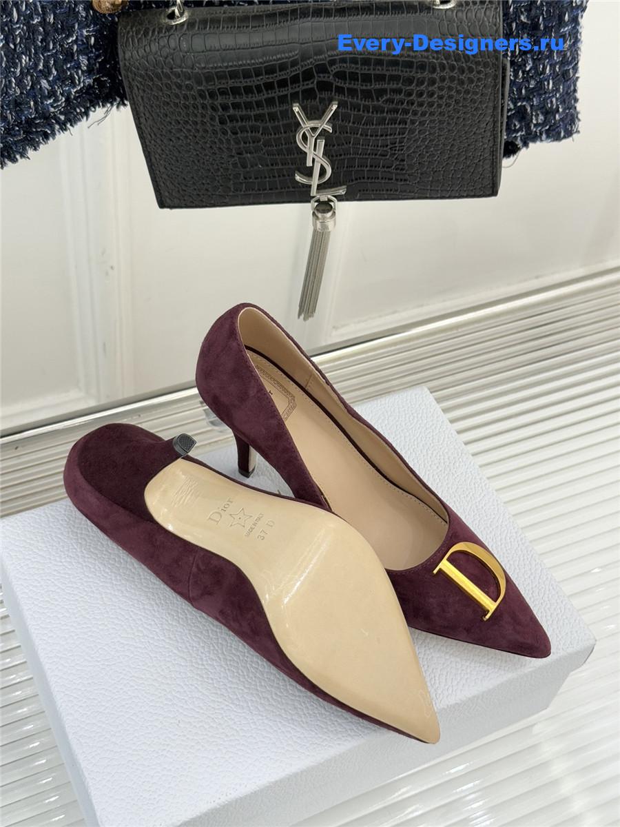 D10r purple suede pointed heel pump
