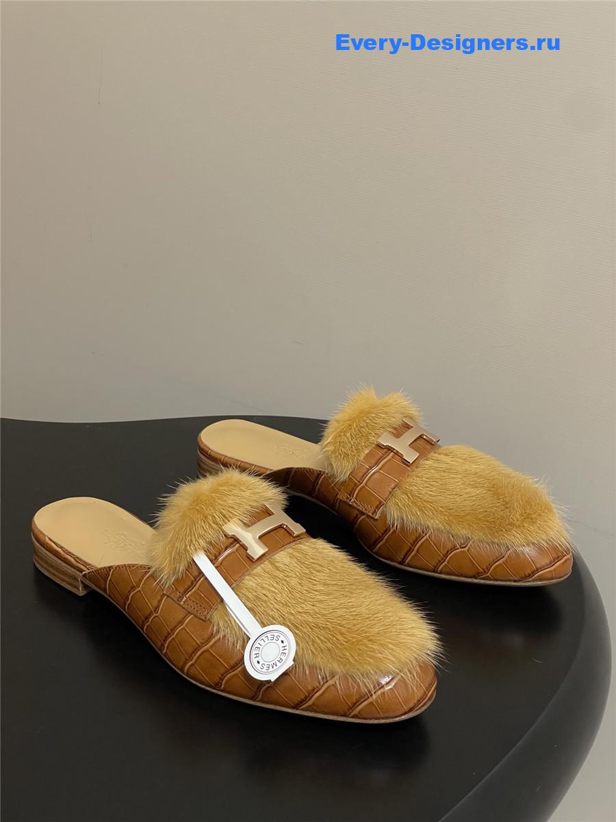 H**me5 brown mink mules