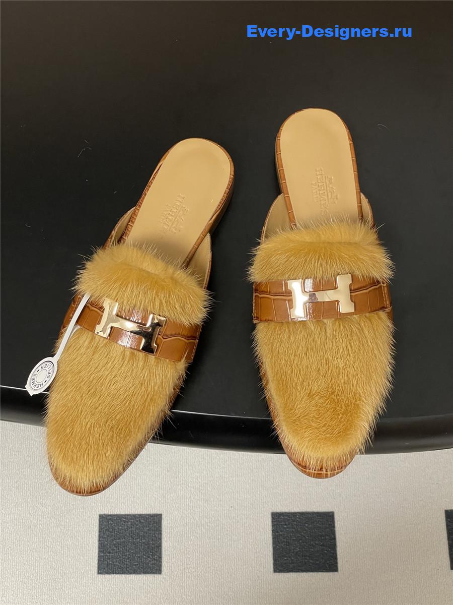 H**me5 brown mink mules