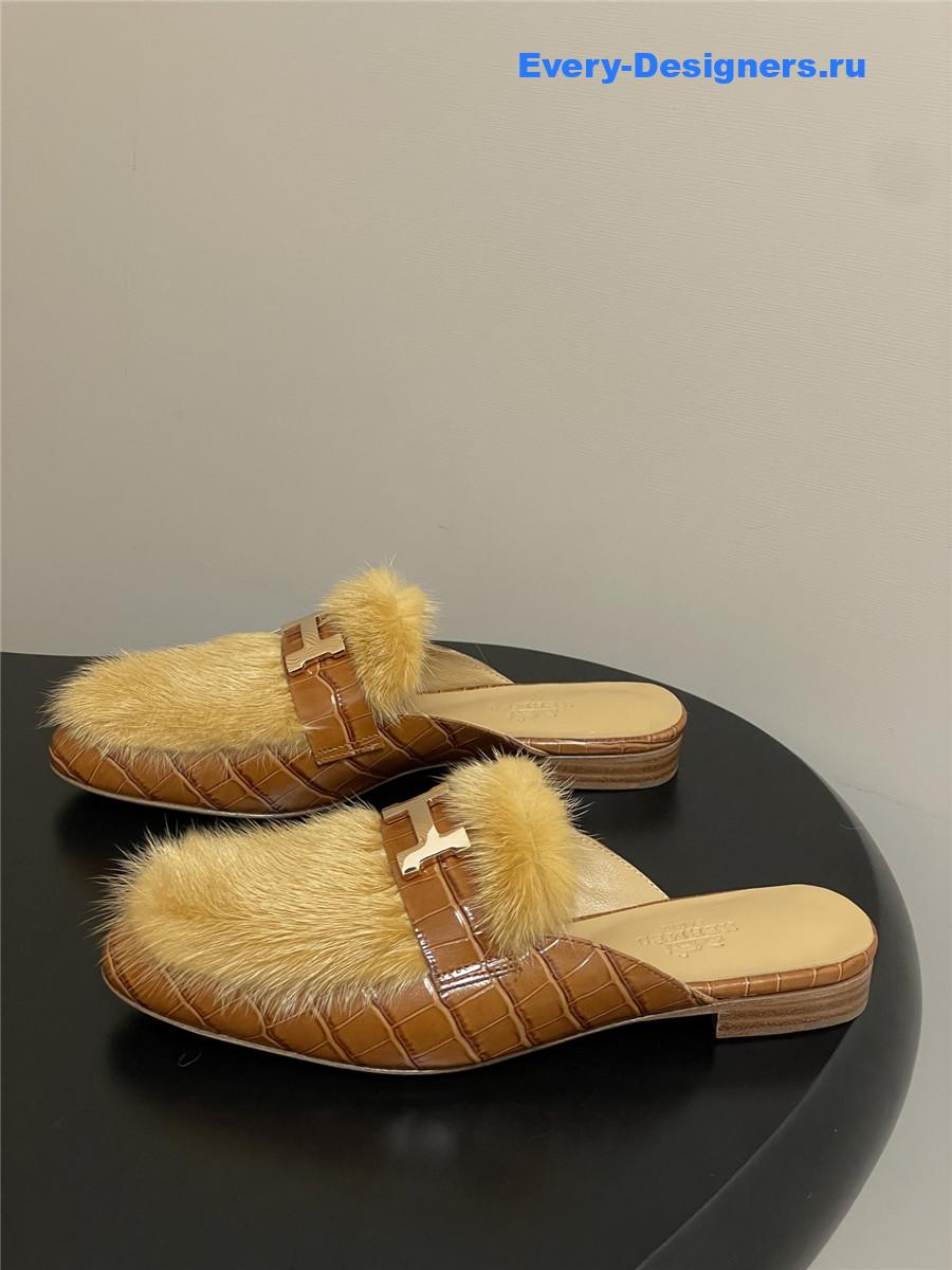 H**me5 brown mink mules