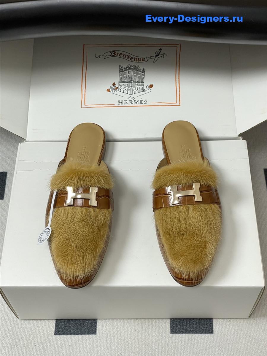 H**me5 brown mink mules