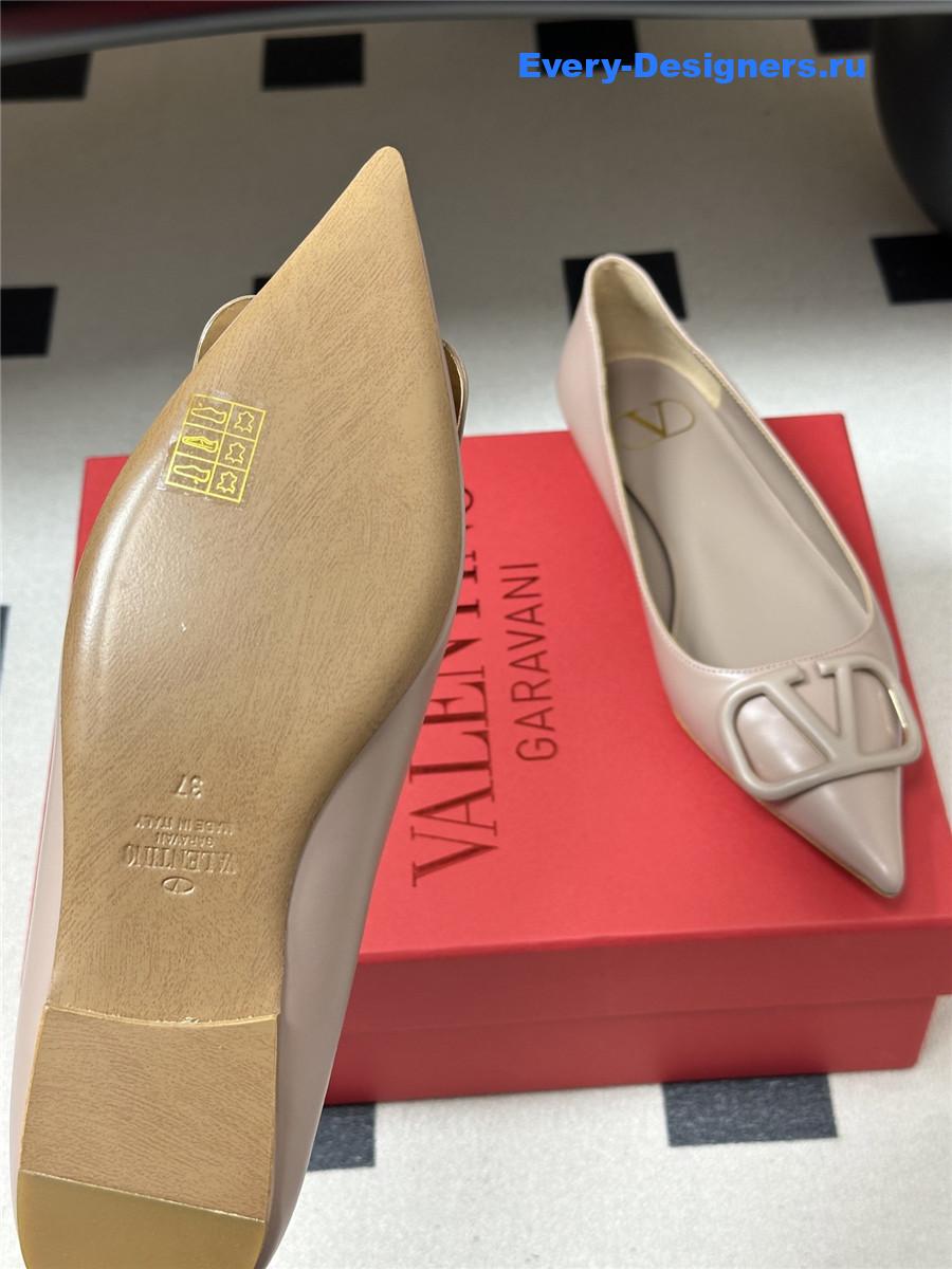 Va1e*ntin0 vlogo pink patent leather ballet flats