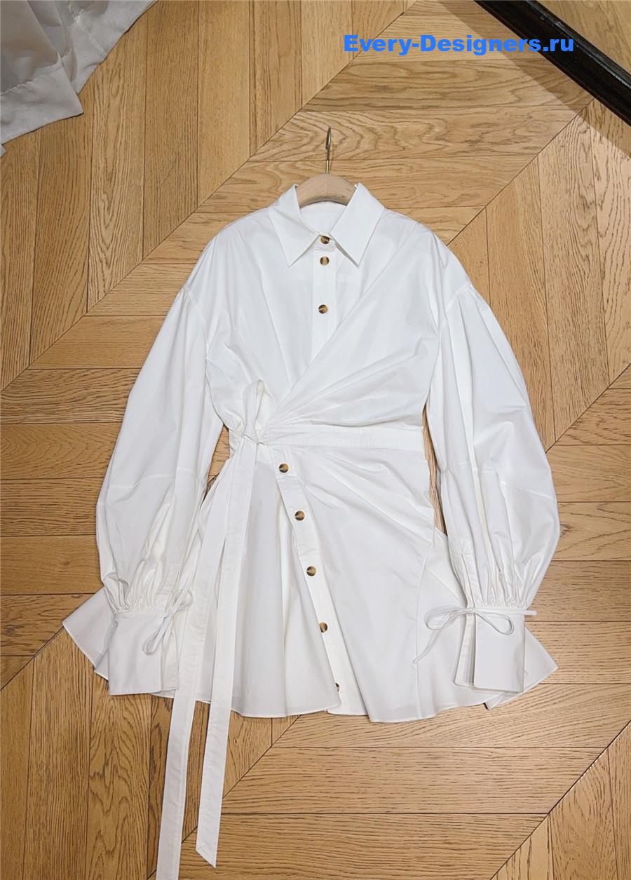 Zimm Rebellion Cotton-poplin Mini Wrap Dress