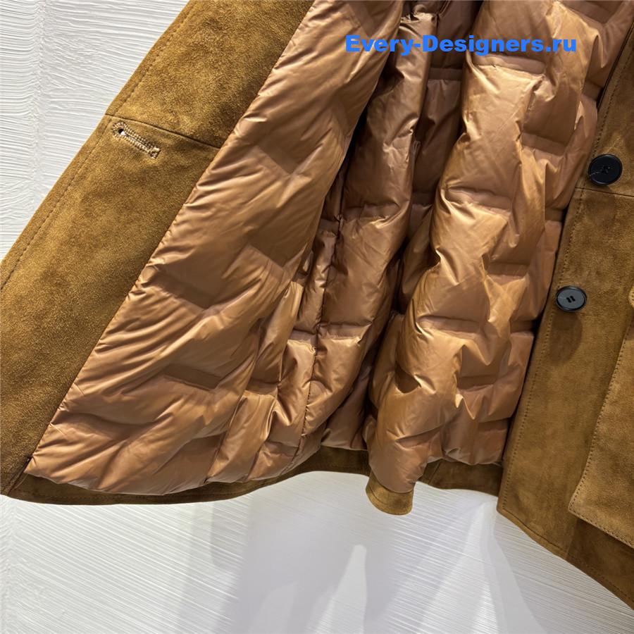 Sa1nt Lau*nt brown suede down jacket