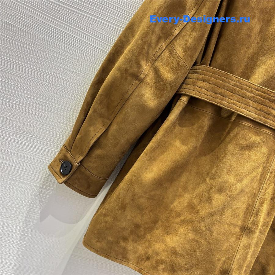 Sa1nt Lau*nt brown suede down jacket