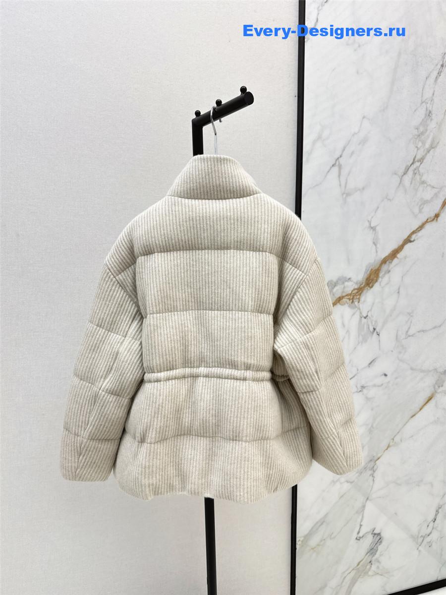 BC Stand Collar Cashmere and Goose Down Coat