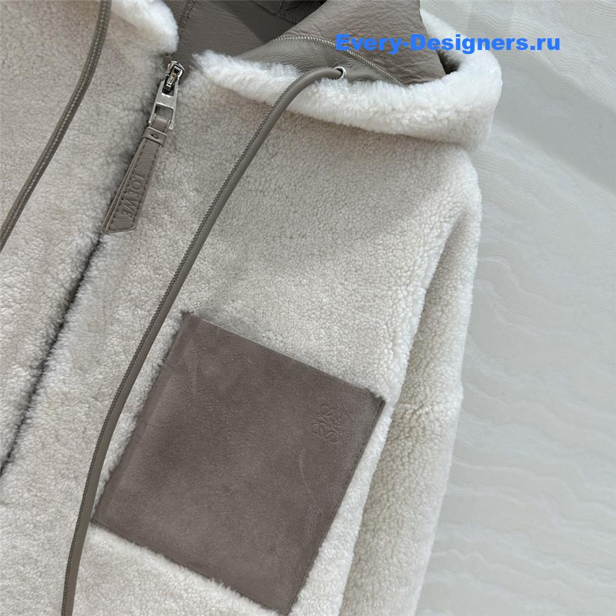 L0ew* hooded shearling jacket