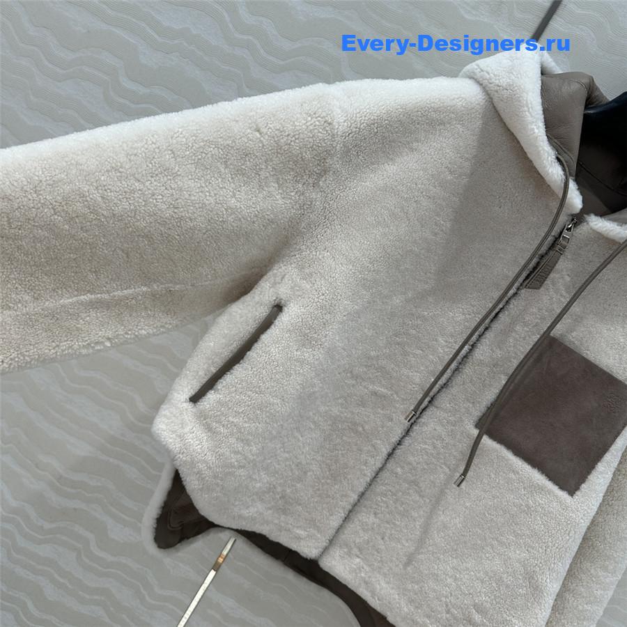 L0ew* hooded shearling jacket
