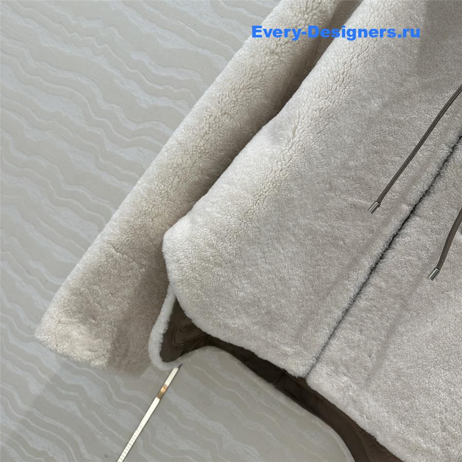L0ew* hooded shearling jacket
