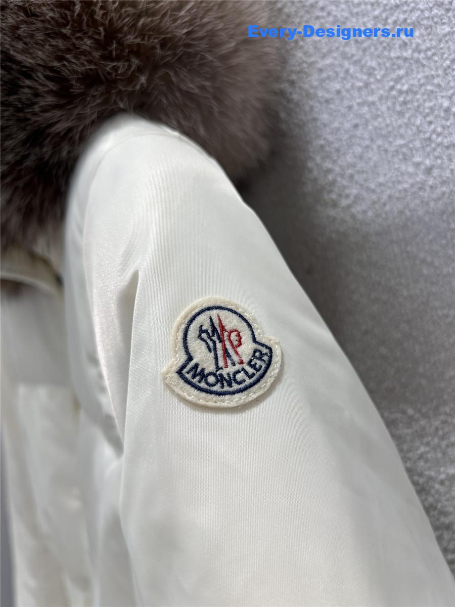 Moncler White Hooded Down Jacket