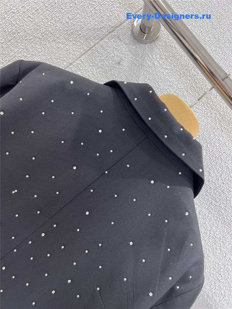 Miu Miu Black Rhinestone Blazer